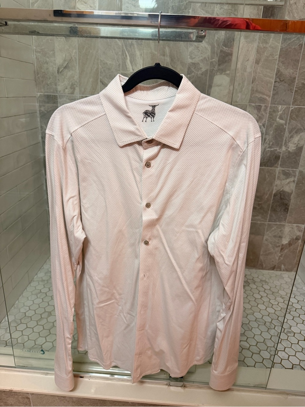 Men's White Long-Sleeve Button-Down Shirt